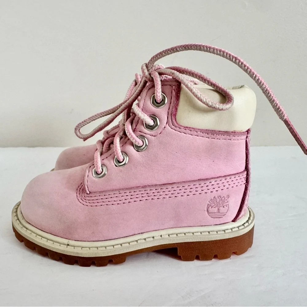 Timberland Toddler waterproof premium nubuck boots in rose pink Size 5.5